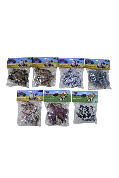 Genel Markalar SH-P9901-07A 7 ASRTİ 7PCS 9İNC ASLAN-İNEK-ZÜRAFA-FİL-AT-ZEBRA(...