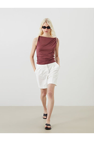 LC Waikiki Comfortable Fit Women's Shorts with Waist Belt
