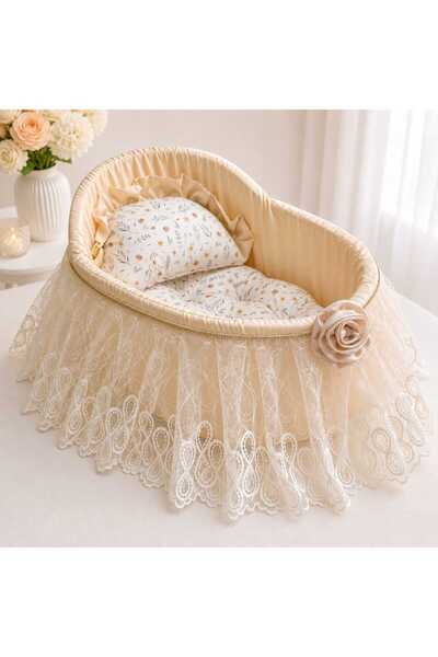 JULYA KİDS Lüx Dantelli Pamuklu Baby Nest Yenidoğan Bebek Yatağı