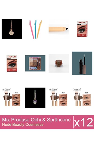 Makeup Set Mix 12 produse Rimel Sprancene: Rimel sprancene Olibolla #03 Aubur...