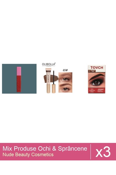 Makeup Set Mix 3 produse Rimel Sprancene: Rimel Ushas , Negru, Vopsea sprance...