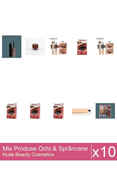 Makeup Set Mix 10 produse Rimel Sprancene: Rimel sprancene Olibolla #03 Aubur...