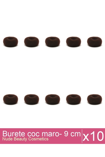 Makeup Set of 10x Brown bun sponge - 9 cm diameter