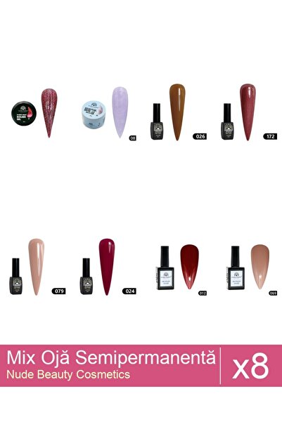 Makeup Set Mix 8 produse Nail Oja: Starry Night, Builder Gel , 15 g , Nr 07, ...