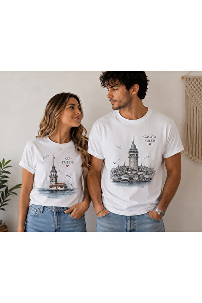 ENSUENO Unisex İSTANBUL TEMALI (KIZKULESI VE GALATA KULESİ EFSANESİ) 2li SEVG...