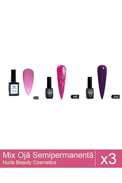 Makeup Set Mix 3 produse Nail Oja: Oja semipermanentă Global Fashion, Gel pol...