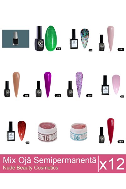 Makeup Set Mix 12 produse Nail Oja: Oja semipermanentă Global Fashion, Gel po...