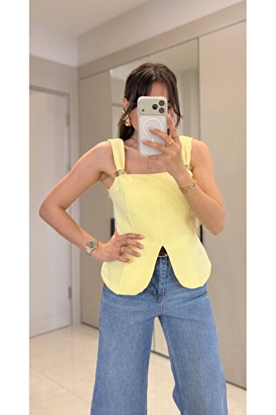 Bi Cool Marka Model Gold Aksesuar Detaylı Bluz