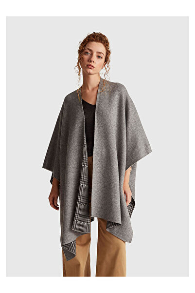 LC Waikiki Nevavm Women's Anthracite Melange Cotton and Wool Blend Reversible...
