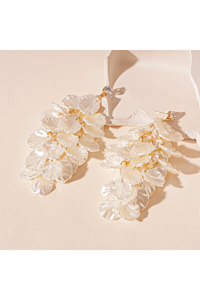 Choice shell earrings White Shell Petals Shaped Long Tassel Earrings for Wome...