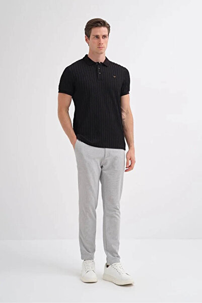 Cazador Regular Fit Black Men's Polo Neck T-Shirt 40520
