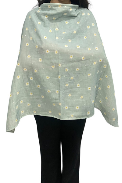Ponchik Double Layer 100% Cotton Muslin Underwire Nursing Cover Bib – Gots Or...