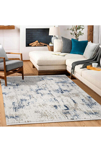 halinet Halı.Net White Modern Washable Non-Slip Living Room Carpet Cr-Safir-1...