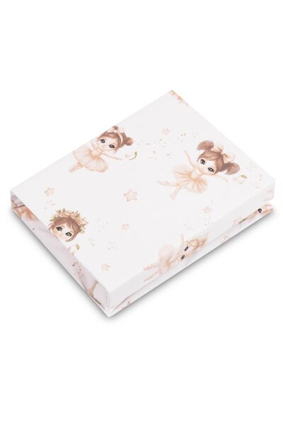 Sensillo Cearceaf imprimat Ballerina Pink pentru saltea copii 120x60 cm,banda...
