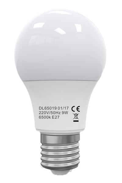 DELIGHT Bec LED E27, model glob A60, 9W=75W, 6400K, lumină rece, durată de fu...