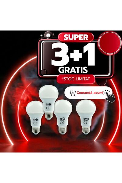 DELIGHT Bec Led E27, model glob A60, 8W=70W, lumină rece, 720Lm 3+1GRATIS