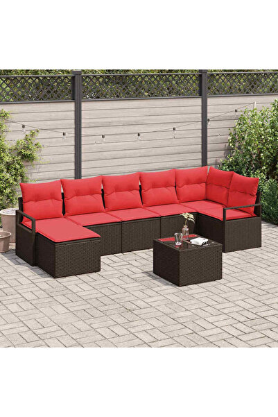 vidaxl Set de canapea 8 pcs Maro poliratan