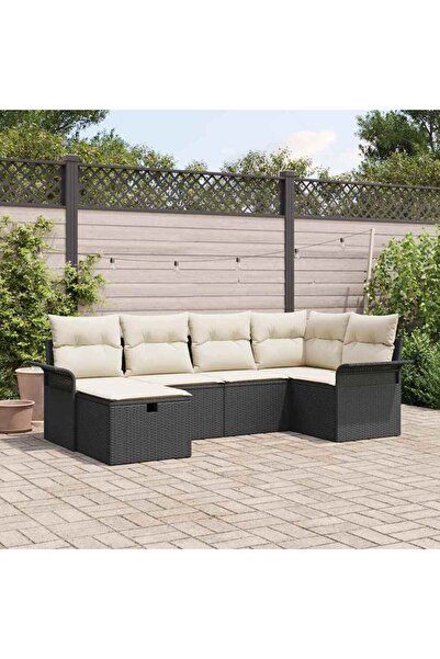 vidaxl Set de canapele pentru gradina cu perna 6 pcs Rattan poli