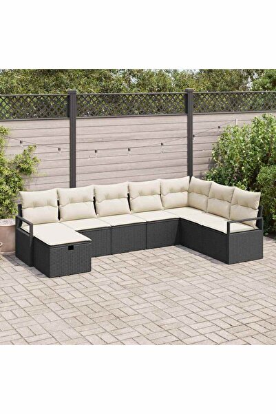 vidaxl Set de canapea cu perna 5 pcs poliratan