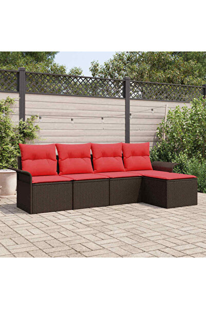 vidaxl Set de canapele pentru gradina 5 pcs Maro poliratan