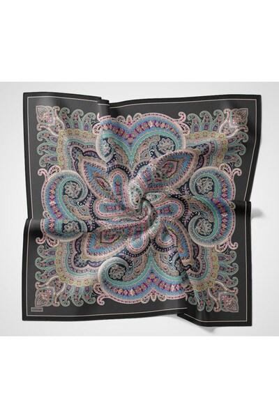 Silk Home Velora Scarf Ethnic Anthracite 90X90