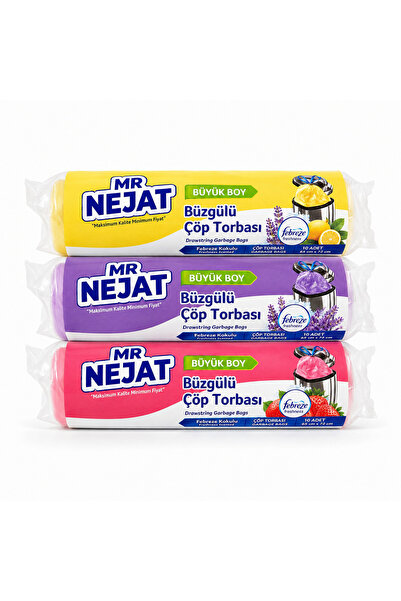 MR.NEJAT 30 قطعة 65*70 كيس قمامة معطر كبير الحجم برائحة اللافندر والليمون وال...