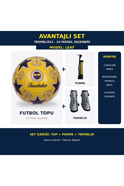 Fenerbahçe Lisanslı Futbol Topu Pompalı Tekmelikli Avantajlı Set 5 Numara 10 ...