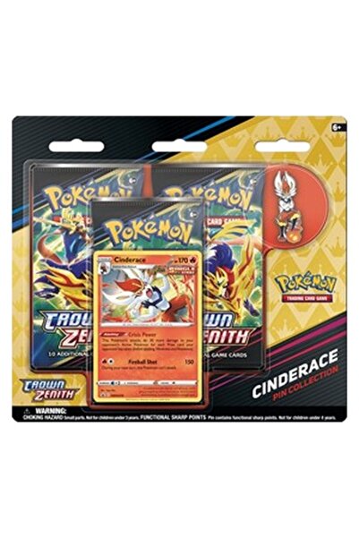 Pokemon Crown Zenith: Blister cu 3 pachete din colecția de pinuri Cinderace