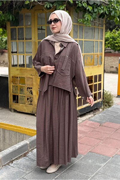 Moda Rosa 26Y6662 - ÇİKOLATA - TUNİK ETEK TAKIM