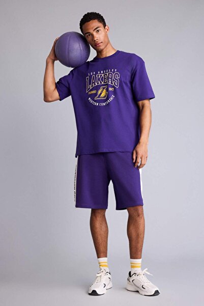 DeFacto NBA Los Angeles Lakers Baggy Fıt Şort H3427AX26SM