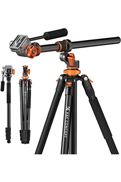 K&F CONCEPT T234A7+FH-03 Συμπαγές Τρίποδο Βίντεο Αλουμινίου με Υδραυλική Κεφα...