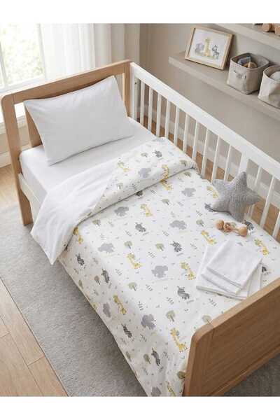 Terzi Ömer 100% Cotton Cute Animals Zippered Baby Duvet Cover Set