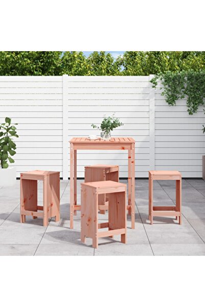 vidaxl Set bar de gradina, 5 piese, lemn masiv douglas