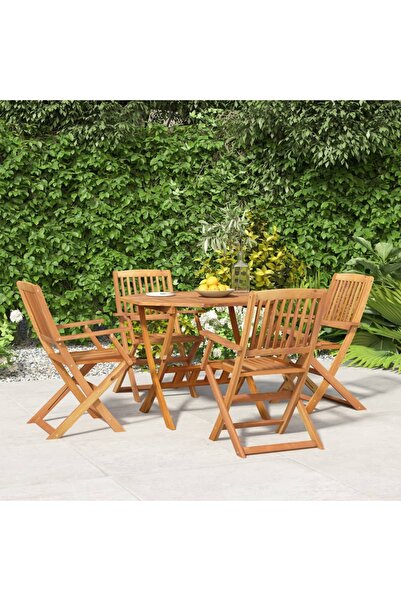 vidaxl Set mobilier de gradina, 5 piese, lemn masiv de acacia