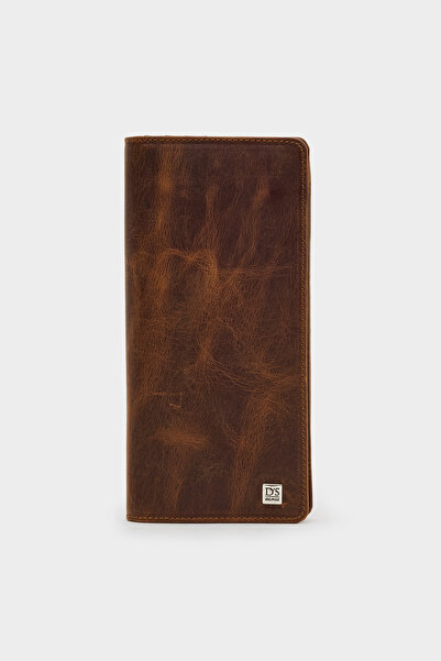 D'S Damat Ds Damat Taba 100% Genuine Leather Long Wallet with Phone Compartment
