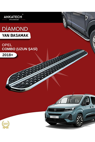 ANKATECH OPEL COMBO UZUN ŞASİ KROM DIAMOND YAN BASAMAK 225 CM 2018 VE ÜZERİ