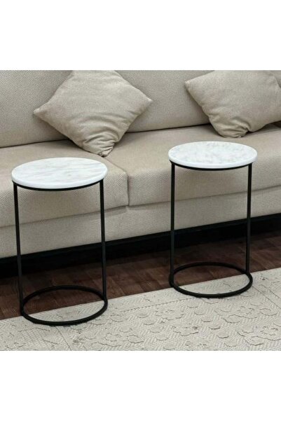 Development & Creativity Service Table 2 Pieces Marble Wood Set