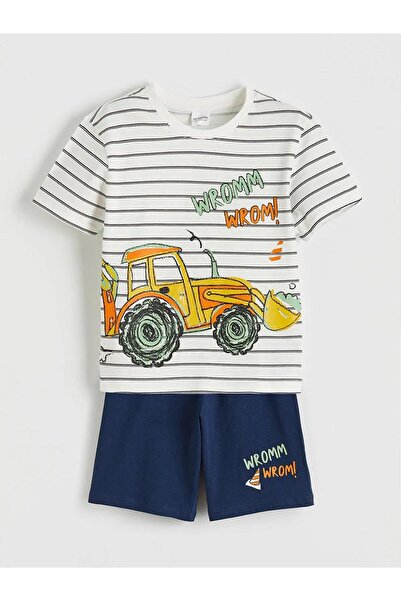 LC Waikiki Tricou și pantaloni scurți imprimați pentru băieți (S6)