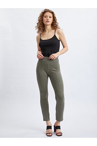 ORSAY Green women's checked trousers