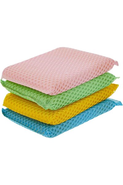 DELCASA DC3027 Multipurpose Scouring Scrubber Set 4-Pieces, Multicolor