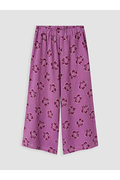 LC Waikiki LCW Kids Capri pentru fete, cu flori lila
