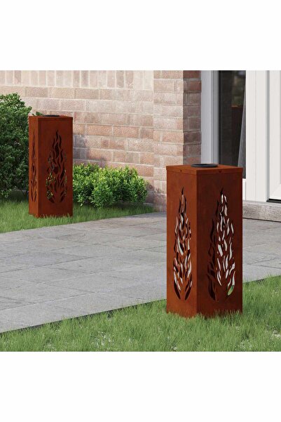 vidaxl Lumina LED Solara pentru Alei cu lumini cu baterie 2 pcs Bronz