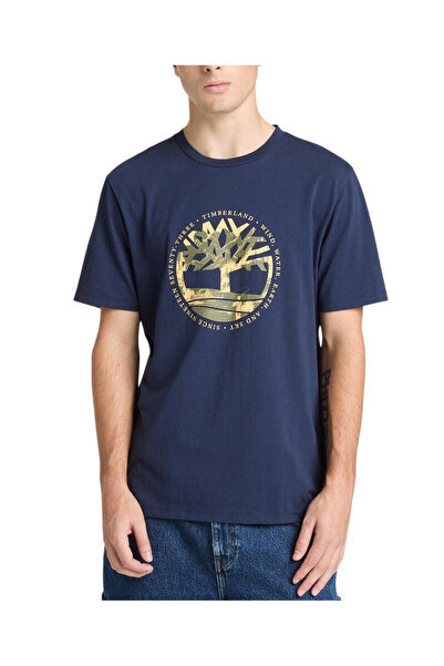 Timberland Ανδρικό Tree Logo Lake House T-shirt Navy Μπλε TB0A5MVR-451
