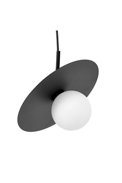 Kaja SANTE K-5371 Black Pendant Ceiling Lamp with Adjustable Ø25cm Disc, Opal...