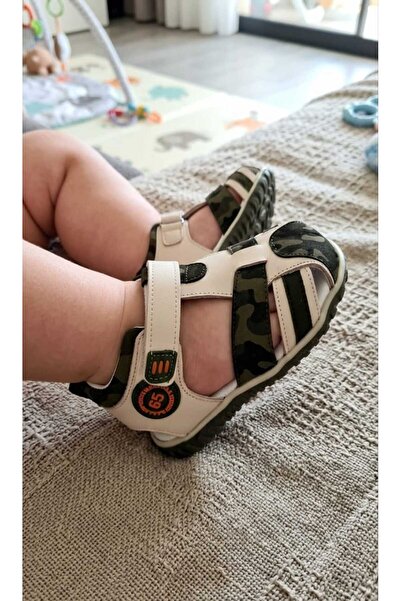 hapyy kids erkek çocuk kamuflaj sandalet