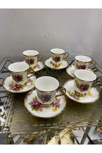 elif aksesuar Rsy-229 6-Piece Porcelain Footed Cup Set (Owen) 90Cc
