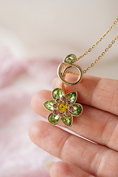 AŞIK ACCESSORIES قلادة زهرة من حجر الصلب