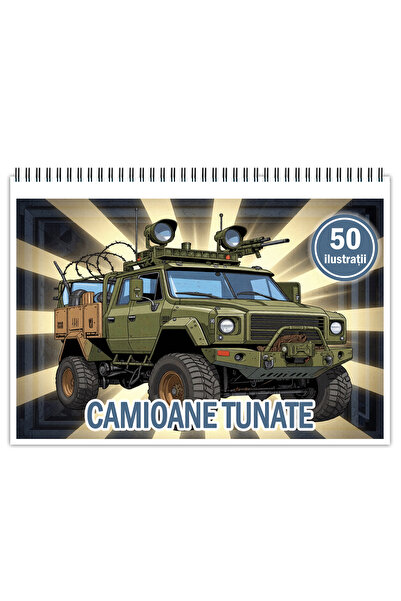 Legendary Gifts Carte de colorat, 50 de ilustratii Camioane Tunate, 106 pagin...
