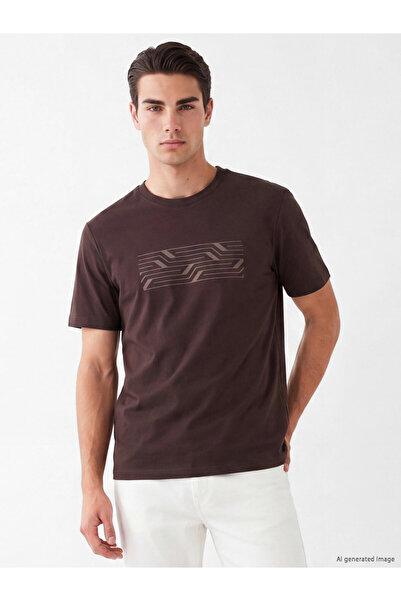 LC Waikiki Ανδρικό T-shirt με στρογγυλή λαιμόκοψη και στάμπα