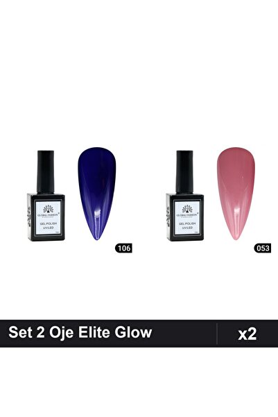 Makeup Set 2 Oje Semipermanente Global Fashion Elite Glow 15ml, Nuante 106 05...